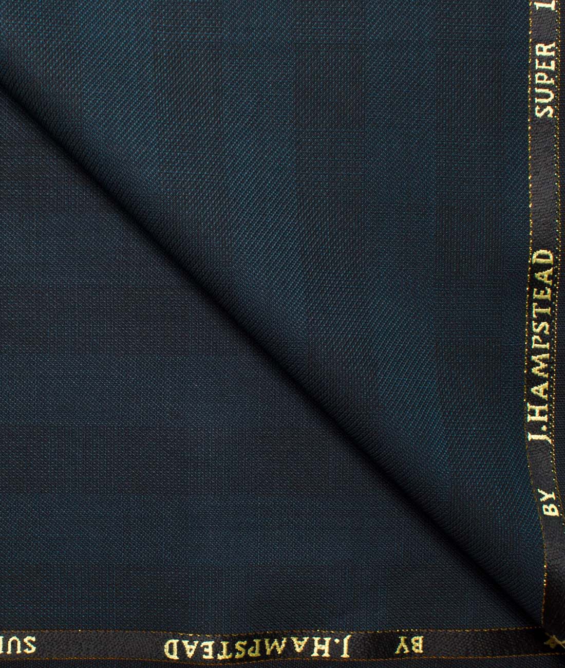 J.Hampstead Men's Wool Checks Super 100's  Unstitched Suiting Fabric (Dark Sea Green)