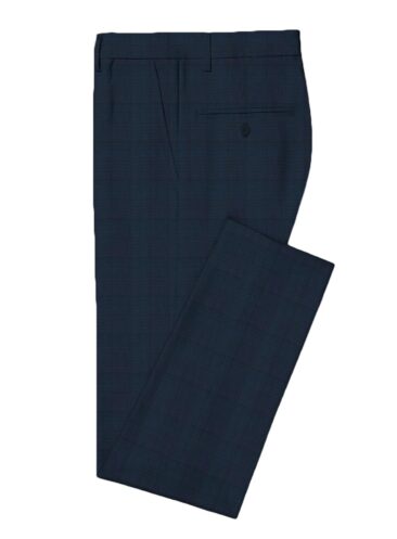 J.Hampstead Men's Wool Self Design Super 90's  Unstitched Suiting Fabric (Dark Blue)