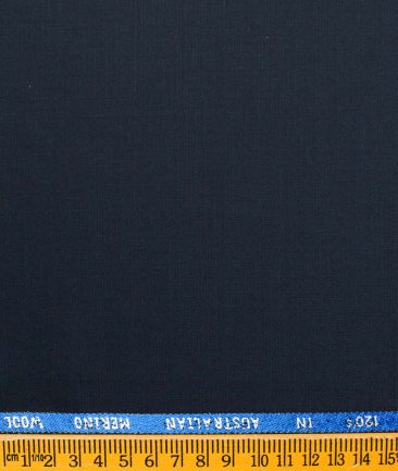 J.Hampstead Men's Wool Solids Super 120's  Unstitched Suiting Fabric (Dark Blue)