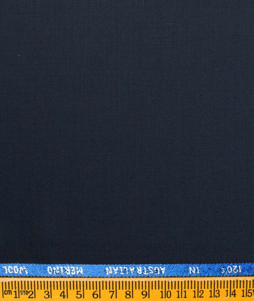 J.Hampstead Men's Wool Solids Super 120's  Unstitched Suiting Fabric (Dark Blue)