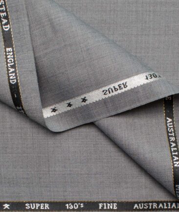 J.Hampstead Men's Wool Self Design Super 130's  Unstitched Suiting Fabric (Worsted Grey)