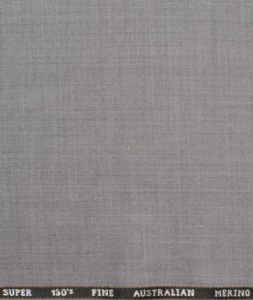 J.Hampstead Men's Wool Self Design Super 130's  Unstitched Suiting Fabric (Worsted Grey)