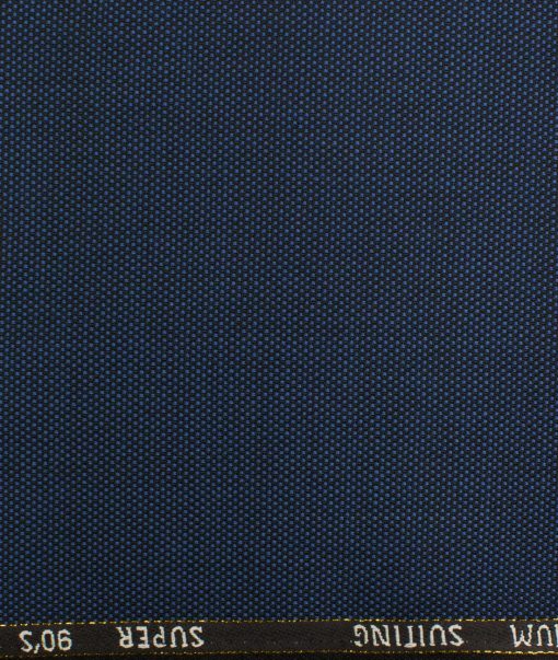 J.Hampstead Men's Wool Structured Super 90's 1.30 Meter Unstitched Trouser Fabric (Dark Royal Blue)