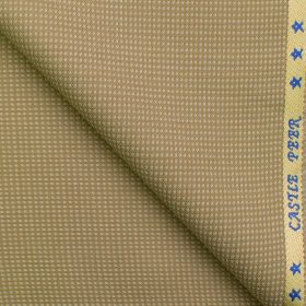 J.Hampstead Men's Wool Structured Super 100's 1.30 Meter Unstitched Trouser Fabric (Beige)
