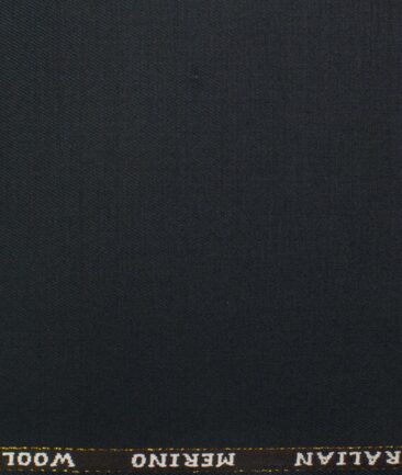J.Hampstead Men's Wool Self Design  1.30 Meter Unstitched Trouser Fabric (Dark Blue)