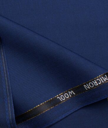 J.Hampstead Men's Wool Solids Super 90's 1.30 Meter Unstitched Trouser Fabric (Royal Blue)