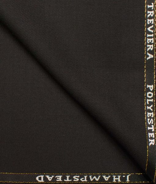 J.Hampstead Men's Wool Solids  1.30 Meter Unstitched Trouser Fabric (Brownish Black)