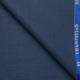 J.Hampstead Men's Wool Self Design Super 100's  Unstitched Trouser Fabric (Blue)