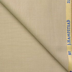 J.Hampstead Men's Wool Structured Super 100's  Unstitched Trouser Fabric (Beige)