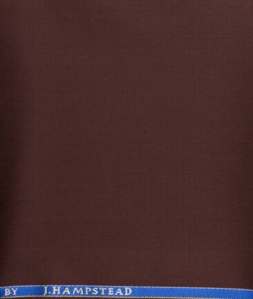 J.Hampstead Men's Wool Solids Super 90's  Unstitched Trouser Fabric (Syrup Brown)