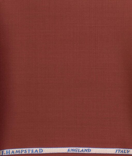 J.Hampstead Men's Wool Solids Super 100's  Unstitched Trouser Fabric (Red)