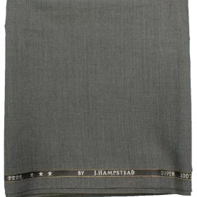 J.Hampstead Men's Wool Self Design Super 100's  Unstitched Trouser Fabric (Worsted Grey)