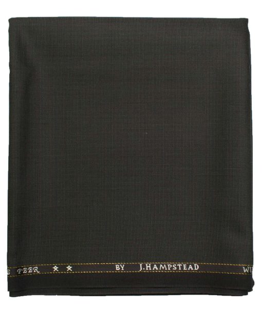 J.Hampstead Men's Wool Structured Super 90's  Unstitched Trouser Fabric (Blackish Grey)