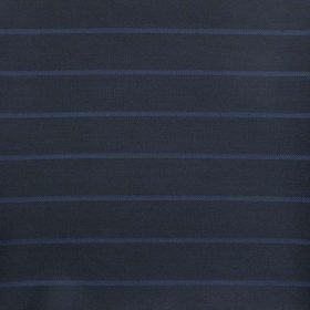 J.Hampstead Men's Wool Striped Super 100's  Unstitched Trouser Fabric (Dark Navy Blue)