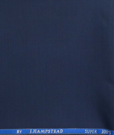 J.Hampstead Men's Wool Solids Super 100's  Unstitched Trouser Fabric (Dark Royal Blue)