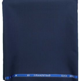 J.Hampstead Men's Wool Solids Super 100's  Unstitched Trouser Fabric (Dark Royal Blue)