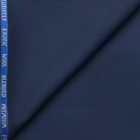 J.Hampstead Men's Wool Solids Super 100's  Unstitched Trouser Fabric (Dark Royal Blue)