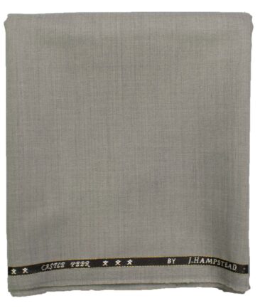 J.Hampstead Men's Wool Self Design Super 100's  Unstitched Trouser Fabric (Worsted Grey)