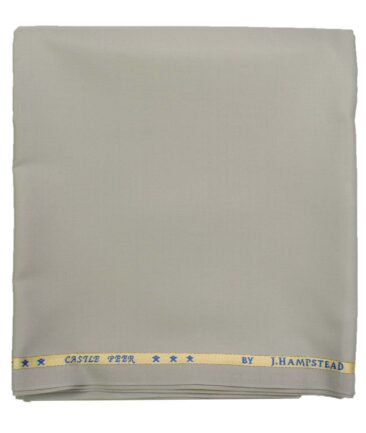 J.Hampstead Men's Wool Solids Super 100's  Unstitched Trouser Fabric (Light Grey)