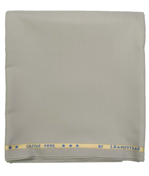 J.Hampstead Men's Wool Solids Super 100's  Unstitched Trouser Fabric (Light Grey)