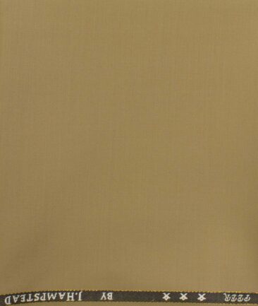 J.Hampstead Men's Wool Solids Super 100's  Unstitched Trouser Fabric (Khakhi)