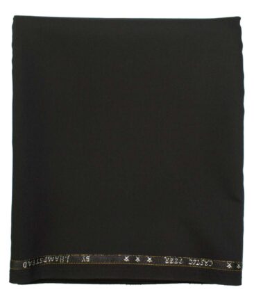 J.Hampstead Men's Wool Solids Super 100's  Unstitched Trouser Fabric (Black)