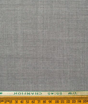 OCM Men's Wool Solids   Unstitched Suiting Fabric (Light Worsted Grey)