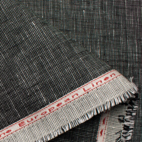 Linen Club Men's Linen Structured 3.75 Meter Unstitched Suiting Fabric (Black)