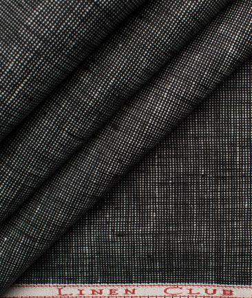 Linen Club Men's Linen Structured 3.75 Meter Unstitched Suiting Fabric (Black)