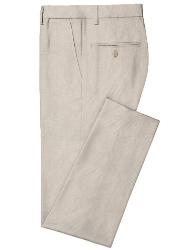 Linen Club Men's Linen Solids Unstitched Suiting Fabric (Sand Stone Beige)