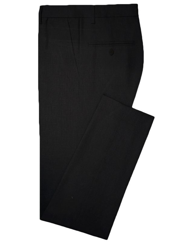 Linen Club Men's Linen Solids Unstitched Suiting Fabric (Black)