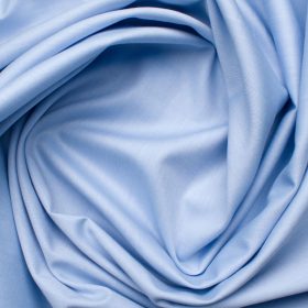 Cadini Men's Giza Cotton Solids 2.25 Meter Unstitched Shirting Fabric (Sky Blue)