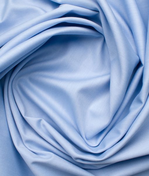 Cadini Men's Giza Cotton Solids 2.25 Meter Unstitched Shirting Fabric (Sky Blue)
