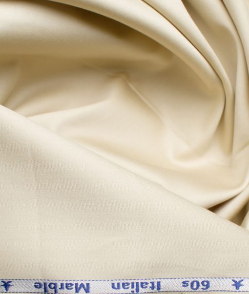 Arvind Men's Premium Cotton Solids 2.25 Meter Unstitched Shirting Fabric (Beige)