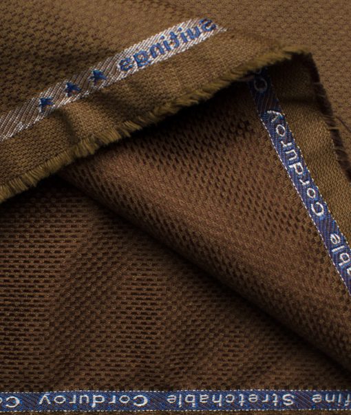Arvind Tresca Men's Cotton Corduroy 1.50 Meter Unstitched Stretchable Corduroy Trouser Fabric (Camel Brown)