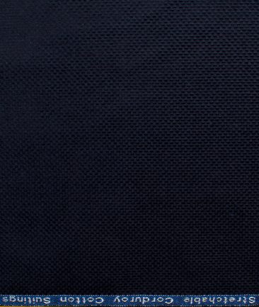 Arvind Tresca Men's Cotton Corduroy 1.50 Meter Unstitched Stretchable Corduroy Trouser Fabric (Dark Blue)