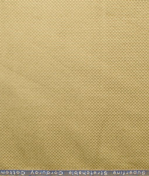 Arvind Tresca Men's Cotton Corduroy 1.50 Meter Unstitched Stretchable Corduroy Trouser Fabric (Macaroon Beige)