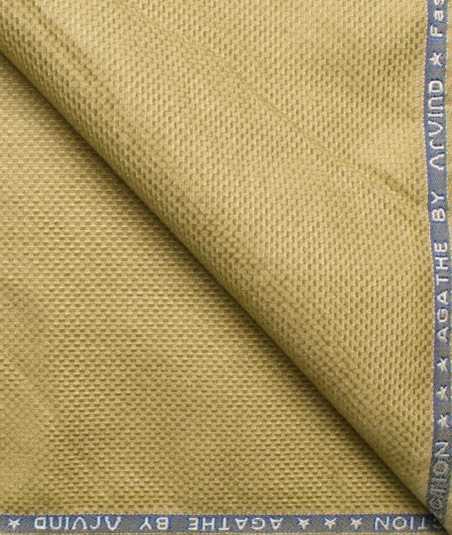 Arvind Tresca Men's Cotton Corduroy 1.50 Meter Unstitched Stretchable Corduroy Trouser Fabric (Macaroon Beige)