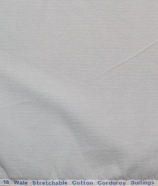 Arvind Tresca Men's Cotton Corduroy 1.50 Meter Unstitched Stretchable Corduroy Trouser Fabric (Light Grey)