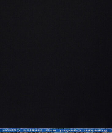 Arvind Tresca Men's Cotton Solids 1.50 Meter Unstitched Stretchable Cotton Trouser Fabric (Black)