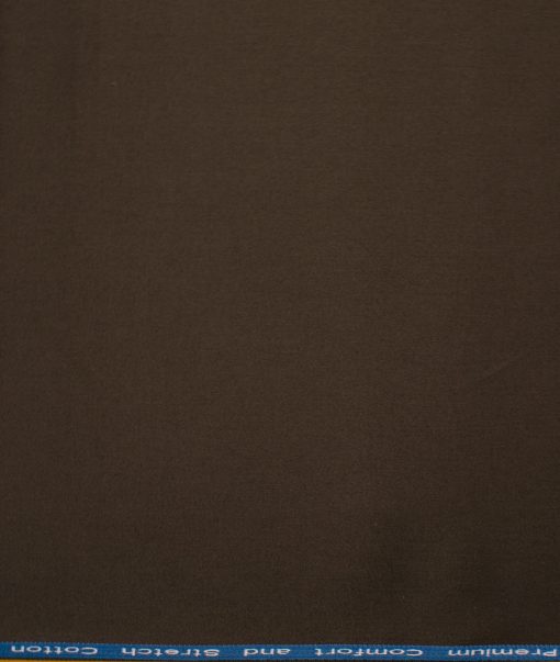 Arvind Tresca Men's Cotton Solids 1.50 Meter Unstitched Stretchable Cotton Trouser Fabric (Dark Brown)