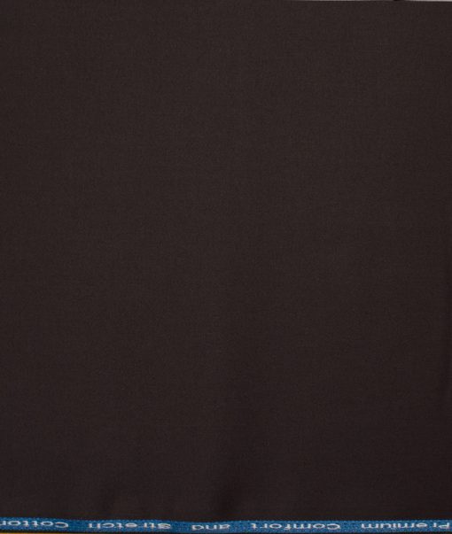 Arvind Tresca Men's Cotton Solids 1.50 Meter Unstitched Stretchable Cotton Trouser Fabric (Dark Chocolate Brown)