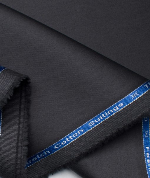 Arvind Tresca Men's Cotton Solids 1.50 Meter Unstitched Stretchable Cotton Trouser Fabric (Dark Grey)