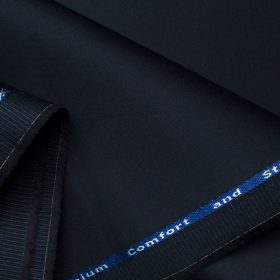 Arvind Tresca Men's Cotton Solids 1.50 Meter Unstitched Stretchable Cotton Trouser Fabric (Dark Navy Blue)