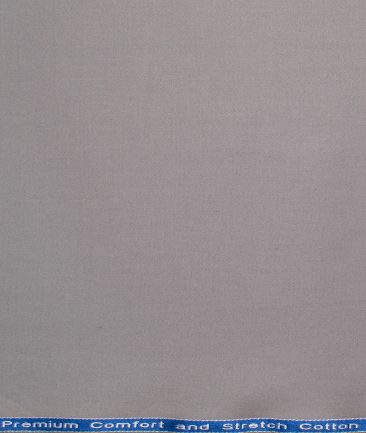 Arvind Tresca Men's Cotton Solids 1.50 Meter Unstitched Stretchable Cotton Trouser Fabric (Fossil Grey)
