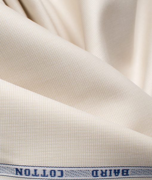 Burgoyne Men's Giza Cotton Solids 2.25 Meter Unstitched Shirting Fabric (Beige)