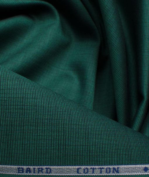Burgoyne Men's Giza Cotton Solids 2.25 Meter Unstitched Shirting Fabric (Dark Basil Green)