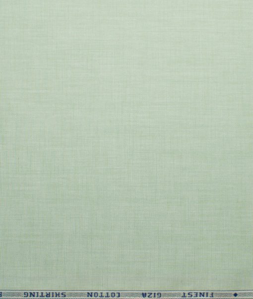 Burgoyne Men's Giza Cotton Solids 2.25 Meter Unstitched Shirting Fabric (Light Olive Green)
