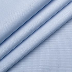Burgoyne Men's Giza Cotton Solids 2.25 Meter Unstitched Shirting Fabric (Sky Blue)