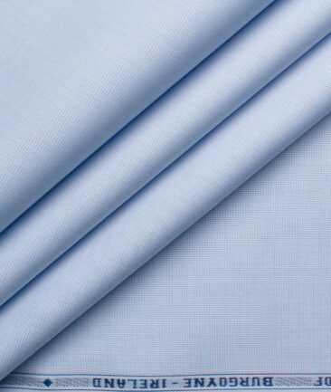 Burgoyne Men's Giza Cotton Solids 2.25 Meter Unstitched Shirting Fabric (Sky Blue)